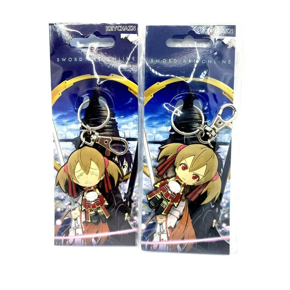 Sword Art Online Anime Rubber Mascot Keychain Set‎ of 2 Silica